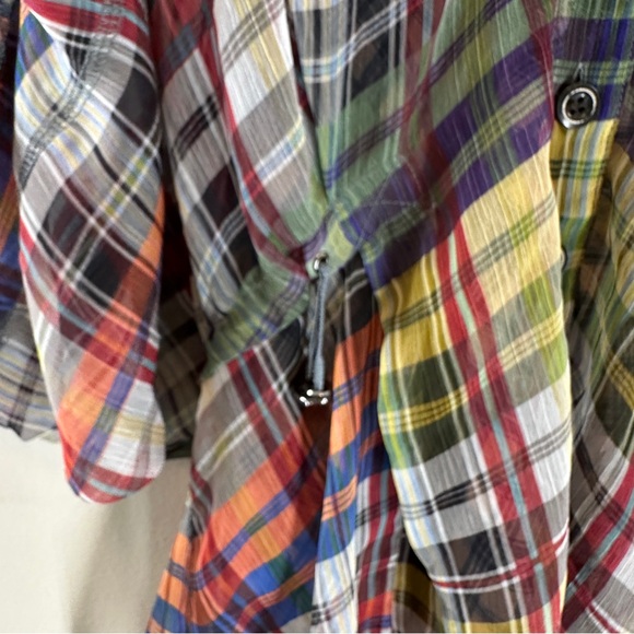 Byron Lars Beauty Mark London Lights Plaid Patchwork Tunic Blouse - Size 4 - Picture 7 of 8